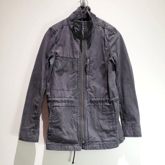 Madewell Fleet Utility Jacket XS Utility Military Cargo Cinched Waist Gray - Picture 3 of 16